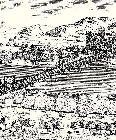 Construção da ponte gótica e da muralha